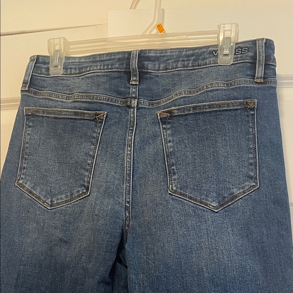 Vigoss Women's Blue Patchwork Straight Leg Jeans - Picture 5 of 7